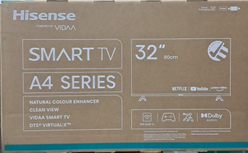 TV SMART HISENSE 32 POLEGADAS. SELADAS. D24