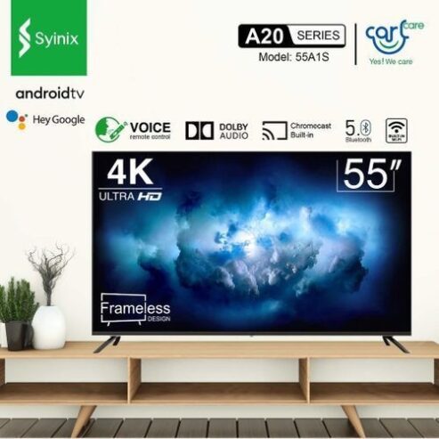 TV Syinix 55″ Smart UHD 4K. NOVAS, SELADAS