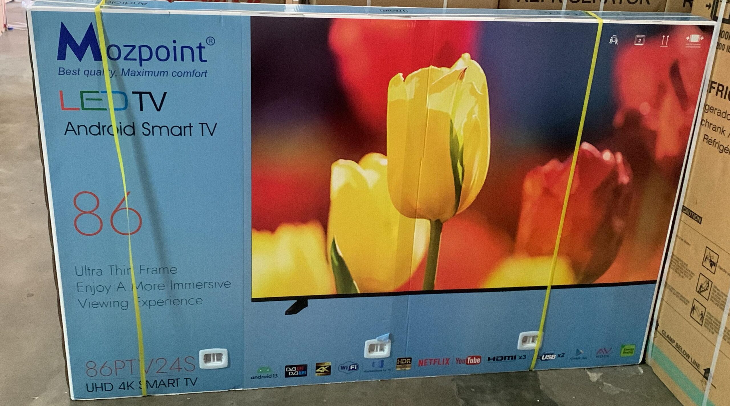 Tv Smart Mozpoint 86 Polegadas Modelo Frameless. SELADAS. AG25