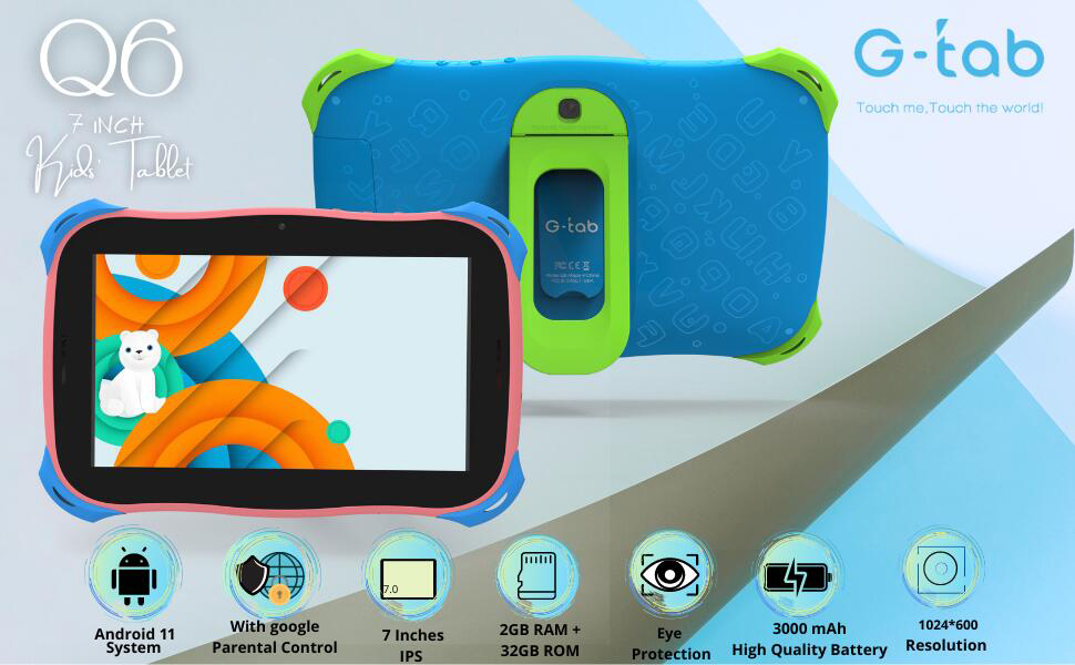 Tablet infantil G-Tab Q6 32GB+2GB, 7 Polegadas. SELADOS. JN26