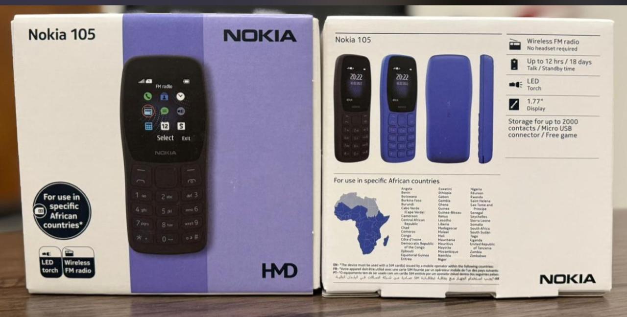 Telemóvel Básico (Bombinha) Nokia 105 Dual SIM – O Clássico Indestrutível. SELADOS. FB26