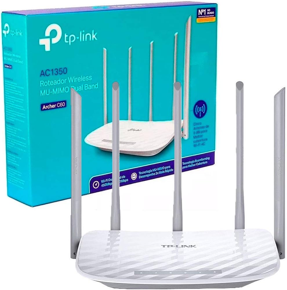 Router TP-Link Archer C60 AC1350 Dual-Band com 5 Antenas. SELADOS. M26