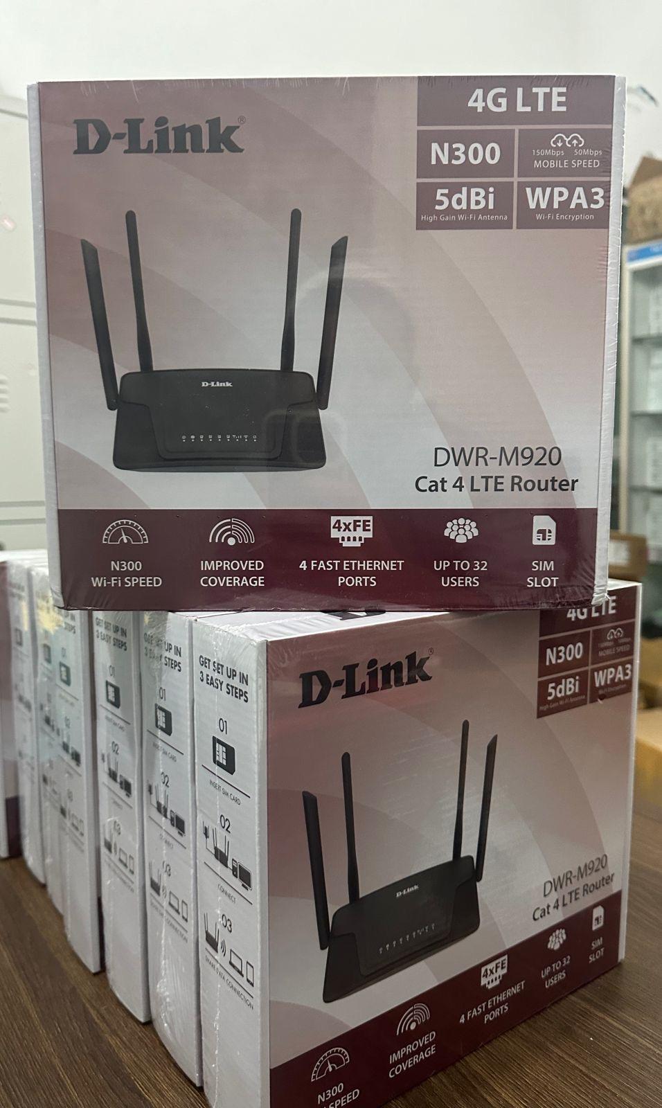 Router 4G LTE D-Link DWR-M920 N300 com Entrada para Cartão SIM. SELADOS. M26
