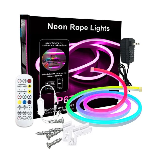 Set de Fita LED Neon Rope Light IP67 – Iluminação Flexível, Leve e à Prova de Água. SELADOS. AB26