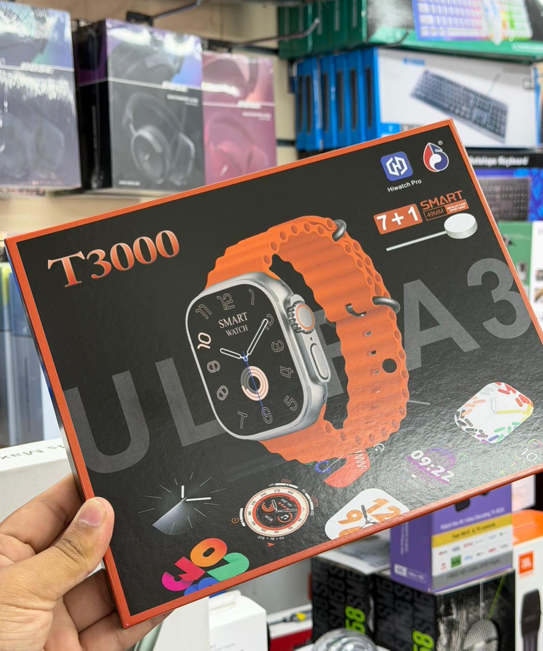 Smartwatch T3000 Ultra 3 Hiwatch Pro 49mm – Combo 7 Braceletes + Capa. SELADOS AB26