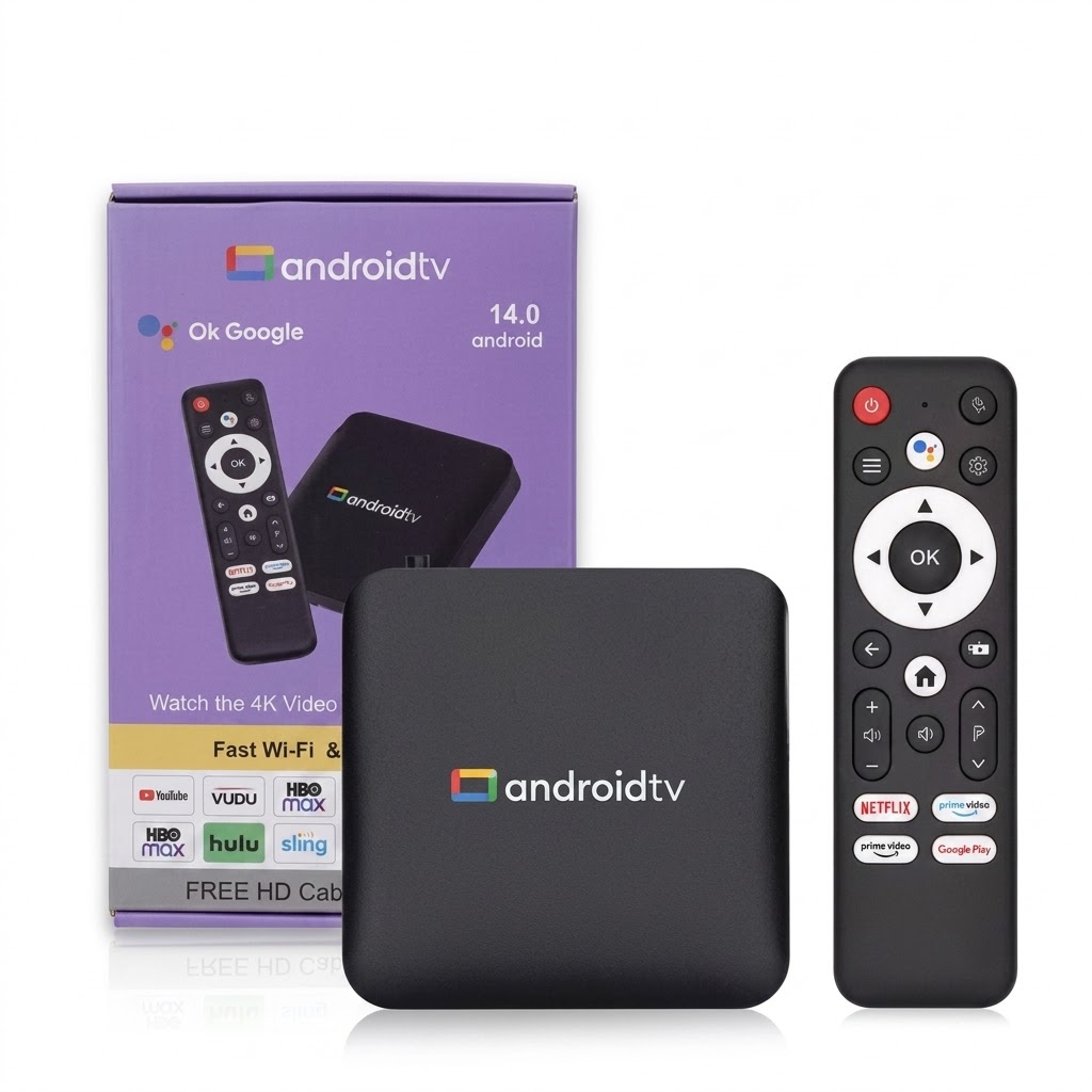 Android TV Box 14.0 4K Ultra HD (8/128GB) com Comando de Voz “OK Google”. SELADOS.AB26