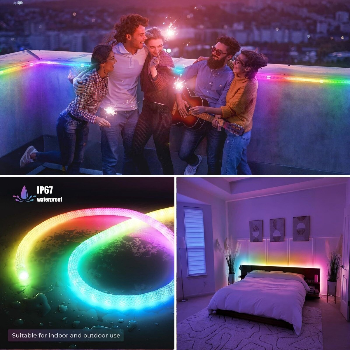 Set de Fita LED Neon Rope Light IP67 – Iluminação Flexível, Leve e à Prova de Água. SELADOS. AB26