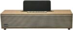 Coluna Wireless Portátil XM-520 em Madeira – Som Hi-Fi com Suporte para Telemóvel e Função Karaoke