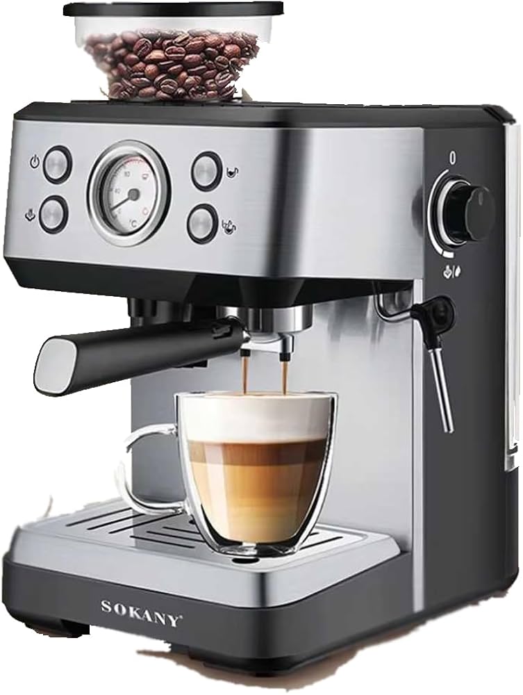 Máquina de Café Espresso Sokany SK-04036 4-em-1 com Moedor – 20 Bar, 1400W e 1.6L. SELADOS. M2026