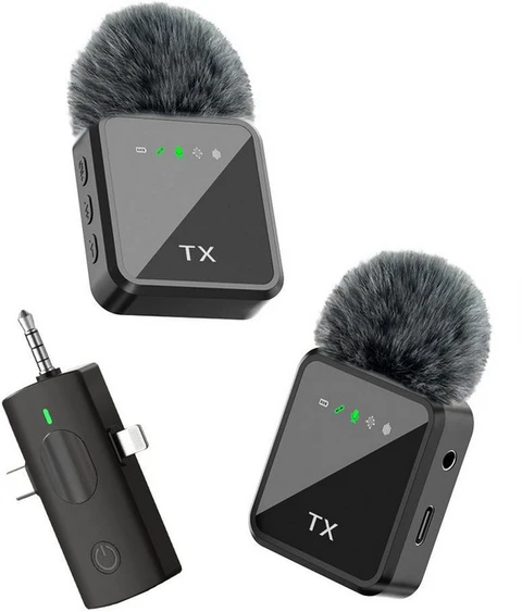 Microfone de Lapela Wireless F11-2 Dual – Conector Universal para iPhone, Android e Câmaras. M2026