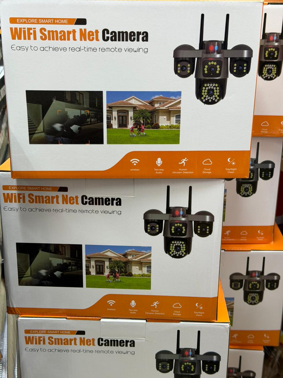 Câmara de Segurança WiFi Smart Net Triple Lens – Wireless, Detetção Humana e Visão Noturna. M2026